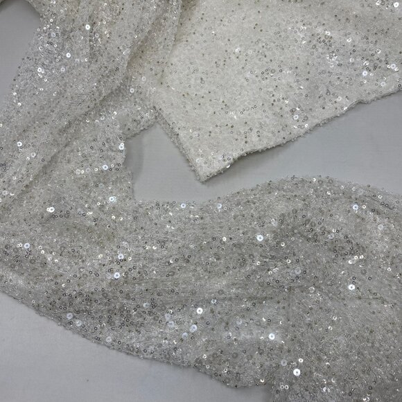 Nadine Merabi Leah White Sequin Dress Small - Picture 12 of 15
